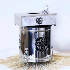 ست سطل و جای دستمال کاغذی استیل سالینو مدل آدمک کد 80015S-80013S