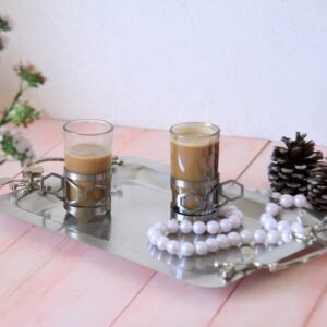 سینی پذیرایی مستطیل متوسط استیل مات سالینو کد SK-80090