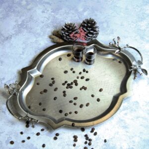 سینی پذیرایی گوشه دار بزرگ نقرهای سالینو کد N-6085