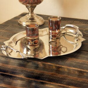 سینی پذیرایی بیضی گوشه دار بزرگ استیل براق سالینو کد SS-80085