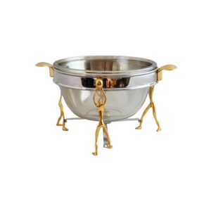 سوفله سالاد خوری استیل برنج سالینو مدل آدمک کد 3006-SG