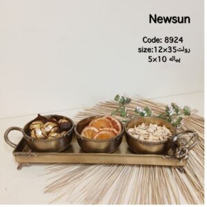 اردوخوری 3 خانه رولتی هندی برنجی نیوسان مدل فرشته کد 8924