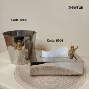 سطل شش ضلعی هندی استیل برنج نیوسان مدل فرشته کد 6903