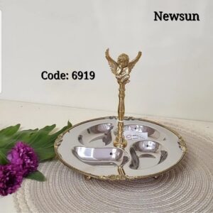 اردو خوری دسته دار هندی استیل برنج نیوسان مدل فرشته کد 6919