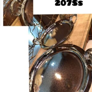 سینی پذیرایی گرد استیل سالینو کد 207SS مجموعه 2 عددی