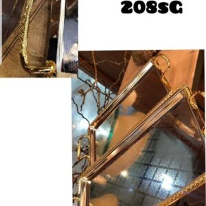 سینی پذیرایی مستطیل سالینو دسته طلایی کد 208SG مجموعه 2 عددی