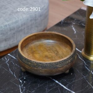 شکلات خوری چوبی هندی گرد کوچک کد 2901