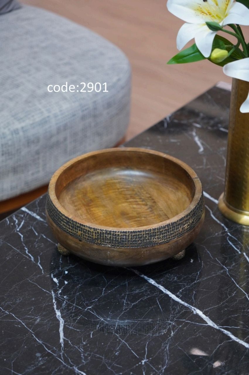 شکلات خوری چوبی هندی گرد کوچک کد 2901 